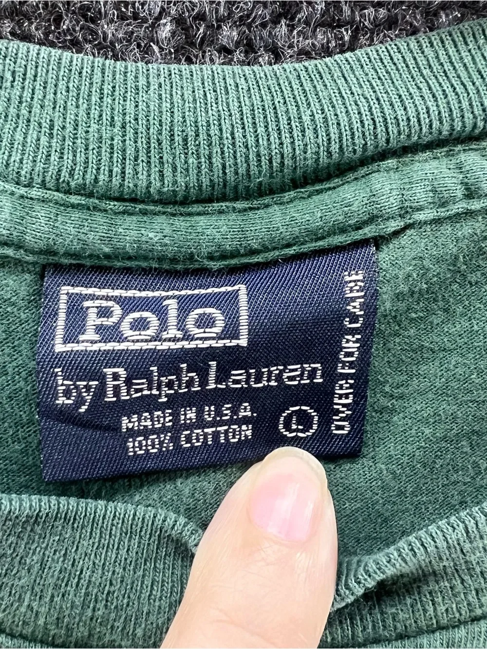 Vtg Polo Ralph Lauren Shirt Mens Large Green Pocket Single Stitch 90s USA Made